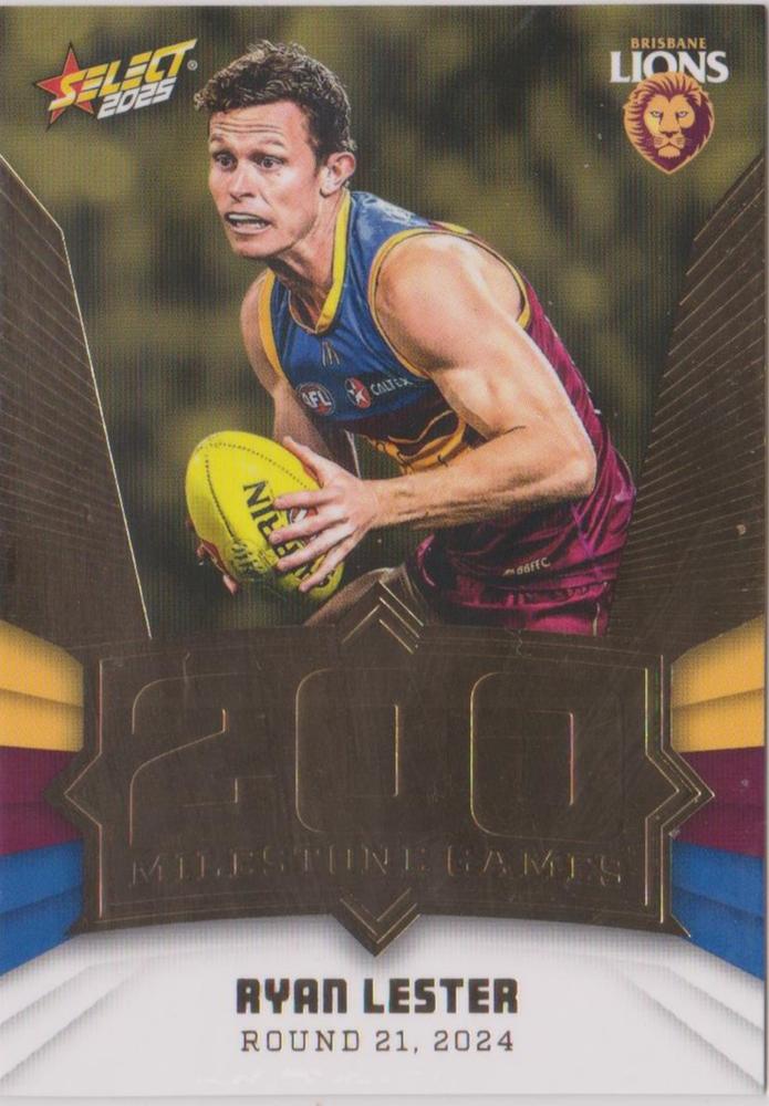 Ryan Lester #MG11 Brisbane Lions | 2025 Select AFL Footy Stars - Milestone Games
