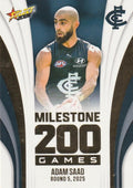 Adam Saad #MG13 Carlton Blues | 2026 Select AFL Footy Stars - Milestone Games