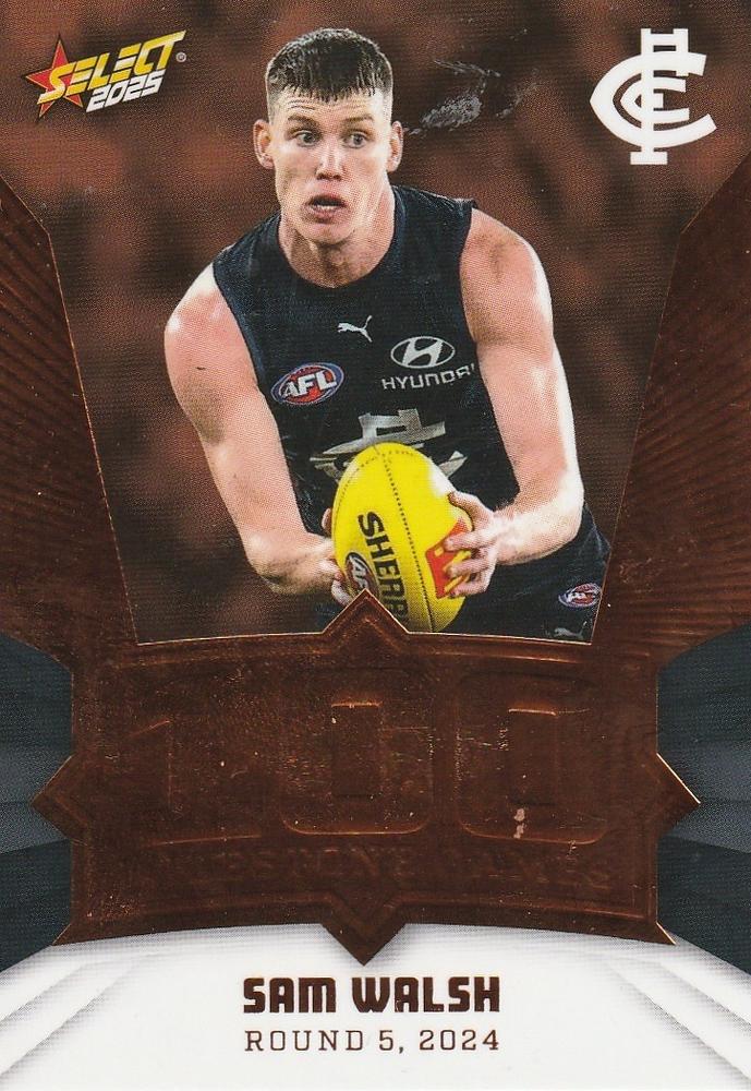 Sam Walsh #MG15 Carlton Blues | 2025 Select AFL Footy Stars - Milestone Games