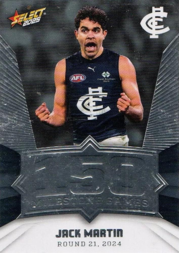 Jack Martin #MG19 Carlton Blues | 2025 Select AFL Footy Stars - Milestone Games