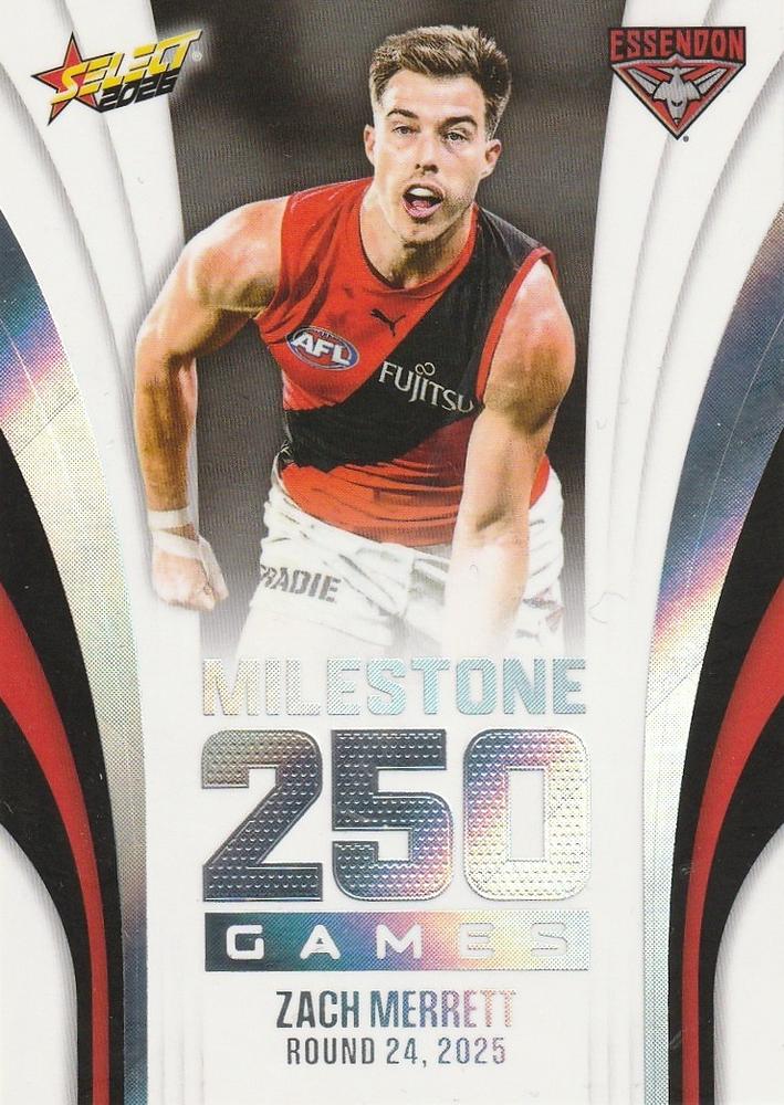 Zach Merrett #MG30 Essendon Bombers | 2026 Select AFL Footy Stars - Milestone Games