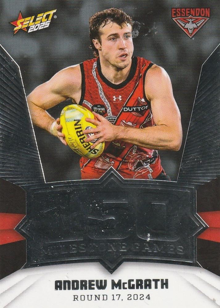 Andrew McGrath #MG32 Essendon Bombers | 2025 Select AFL Footy Stars - Milestone Games