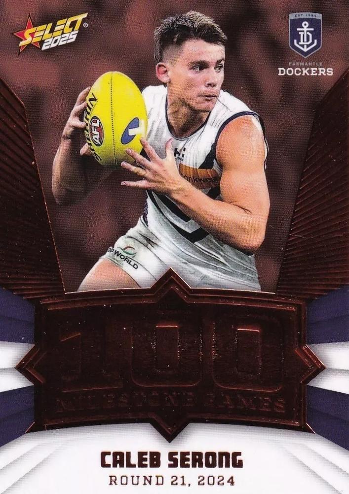 Caleb Serong #MG36 Fremantle Dockers | 2025 Select AFL Footy Stars - Milestone Games