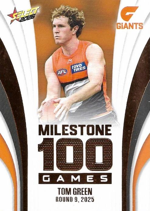 Tom Green #MG44 Greater Western Sydney Giants | 2026 Select AFL Footy Stars - Milestone Games