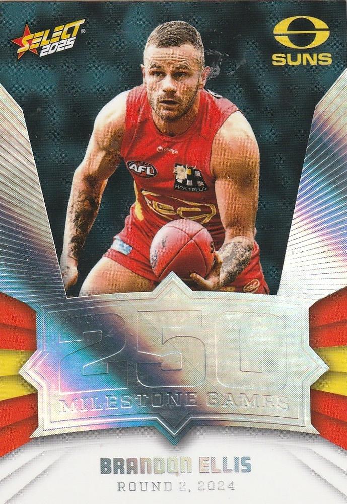 Brandon Ellis #MG50 Gold Coast Suns | 2025 Select AFL Footy Stars - Milestone Games