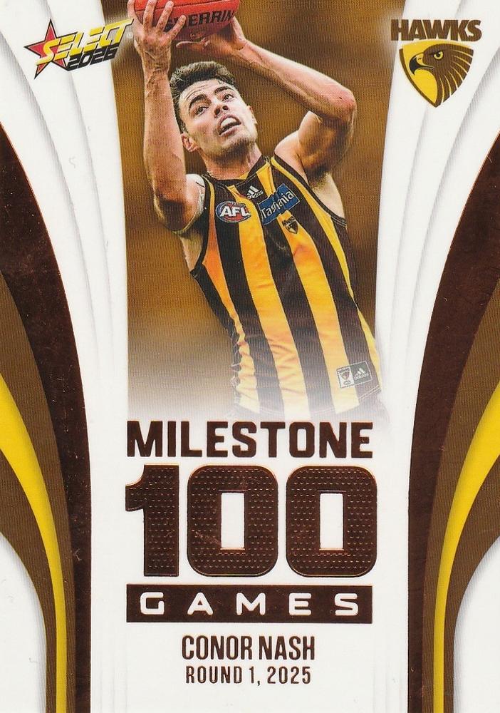 Conor Nash #MG55 Hawthorn Hawks | 2026 Select AFL Footy Stars - Milestone Games