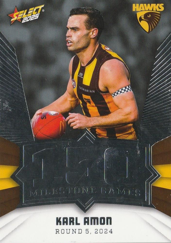 Karl Amon #MG57 Hawthorn Hawks | 2025 Select AFL Footy Stars - Milestone Games
