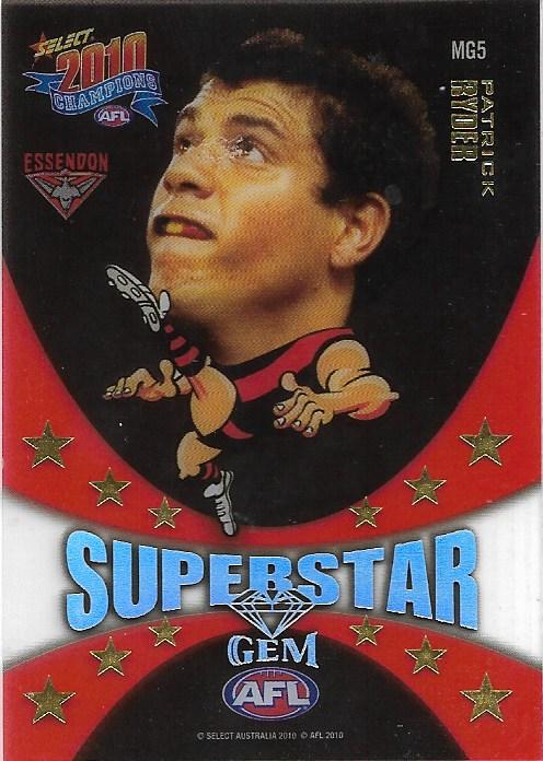 Patrick Ryder #MG5 Essendon Bombers | 2010 Select AFL Champions - Superstar Mascot Gems