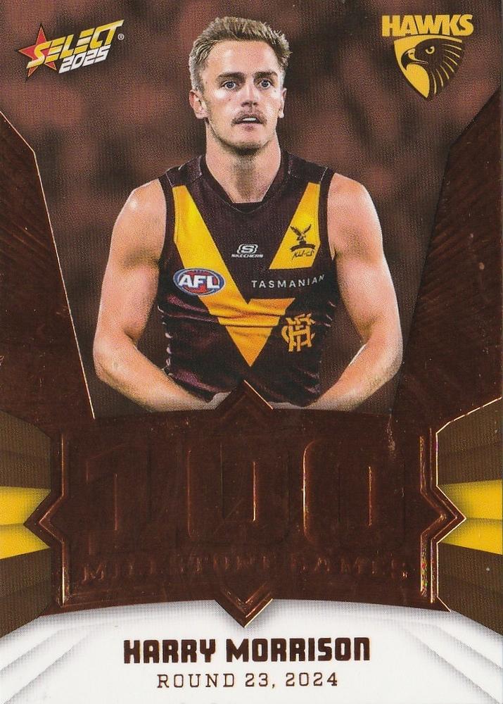 Harry Morrison #MG61 Hawthorn Hawks | 2025 Select AFL Footy Stars - Milestone Games
