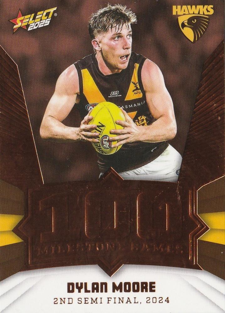 Dylan Moore #MG62 Hawthorn Hawks | 2025 Select AFL Footy Stars - Milestone Games