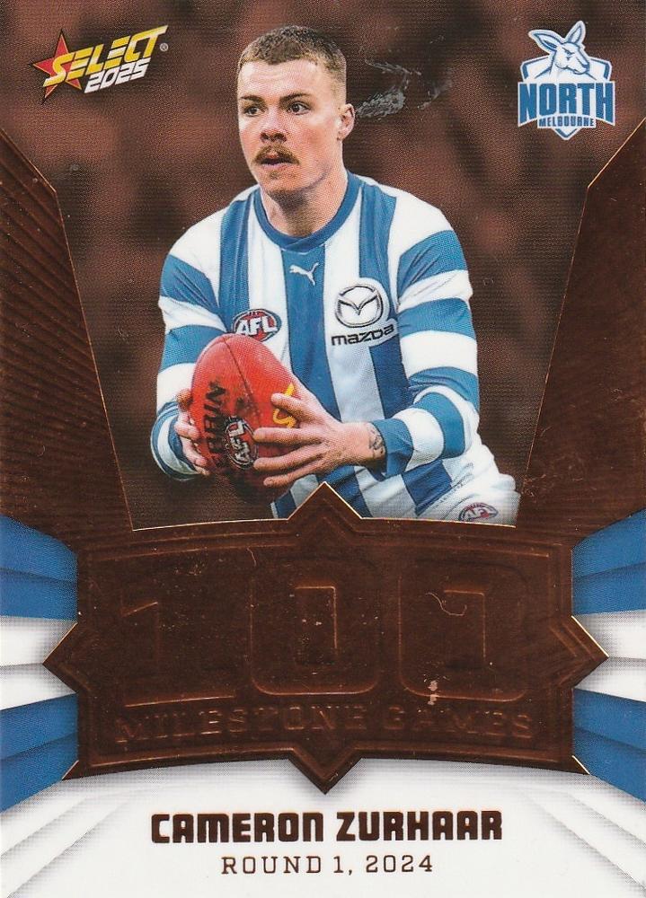 Cameron Zurhaar #MG66 North Melbourne Kangaroos | 2025 Select AFL Footy Stars - Milestone Games