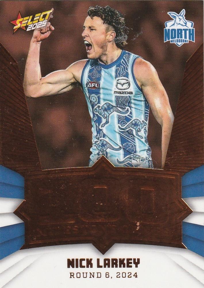 Nick Larkey #MG67 North Melbourne Kangaroos | 2025 Select AFL Footy Stars - Milestone Games