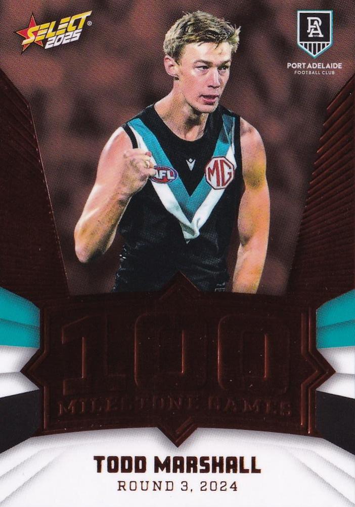 Todd Marshall #MG73 Port Adelaide Power | 2025 Select AFL Footy Stars - Milestone Games