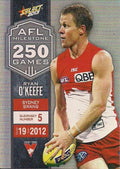 Ryan O’Keefe #MG74 Sydney Swans | 2013 Select AFL Champions Milestone Game Foils