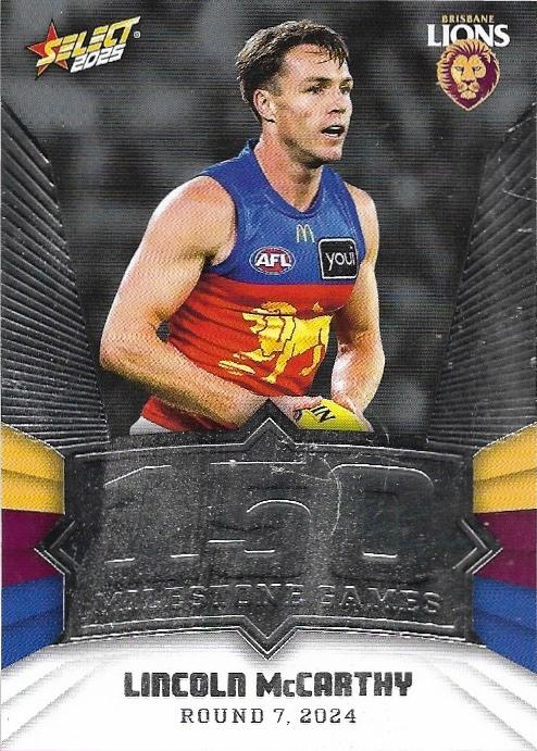 Lincoln McCarthy #MG7 Brisbane Lions | 2025 Select AFL Footy Stars - Milestone Games