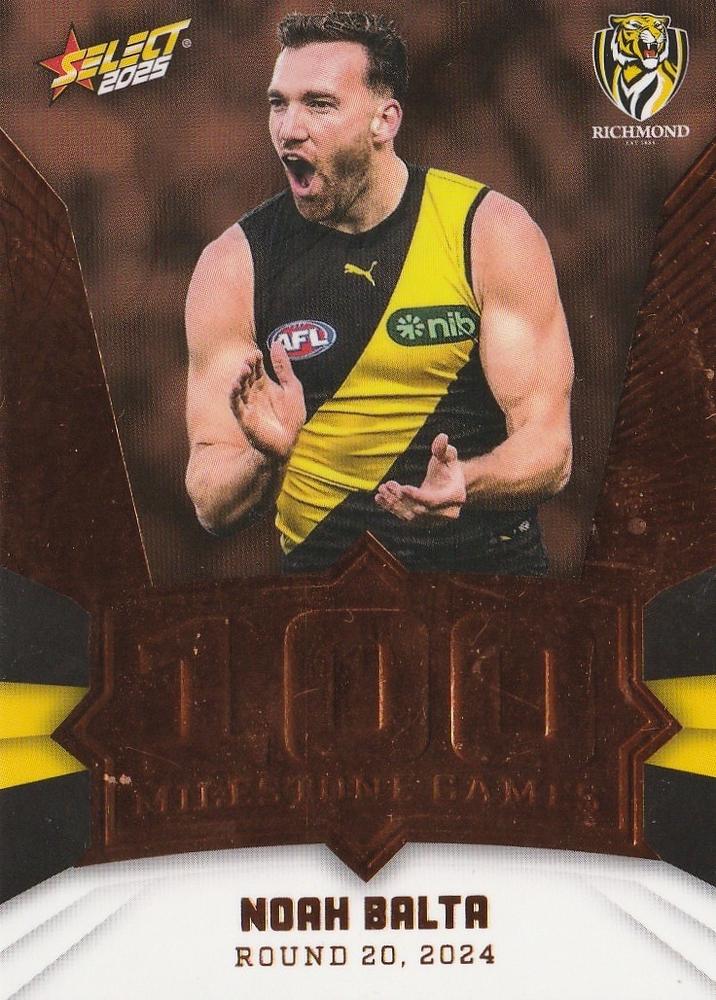 Noah Balta #MG81 Richmond Tigers | 2025 Select AFL Footy Stars - Milestone Games