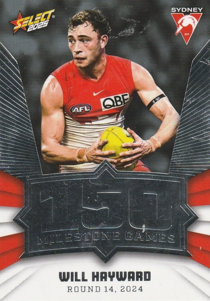 Will Hayward #MG89 Sydney Swans | 2025 Select AFL Footy Stars - Milestone Games
