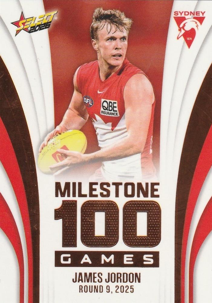 James Jordon #MG90 Sydney Swans | 2026 Select AFL Footy Stars - Milestone Games