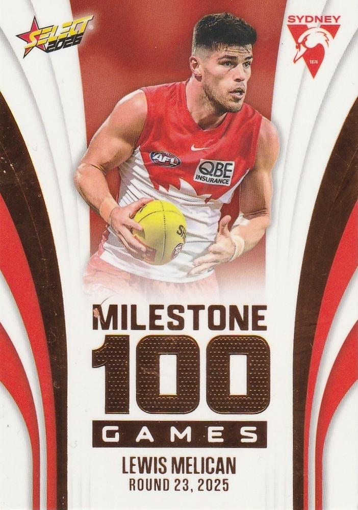 Lewis Melican #MG96 Sydney Swans | 2026 Select AFL Footy Stars - Milestone Games