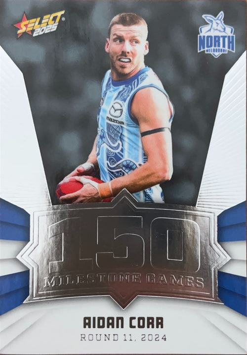 Aidan Corr #MG68 | 2025 Select AFL Footy Stars Milestone Games (front)