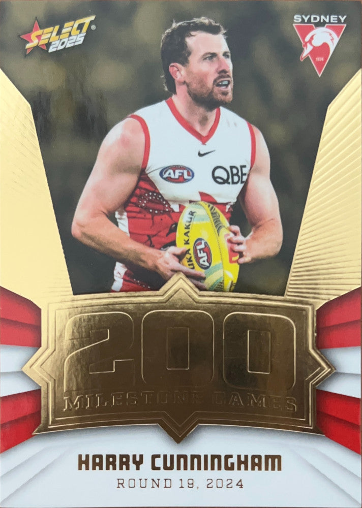 Harry Cunningham #MG90 | 2025 Select AFL Footy Stars Milestone Games (front)