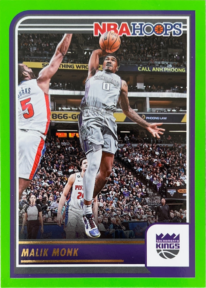 Malik Monk #40 Sacramento Kings Green Parallel | 2023-24 NBA Hoops