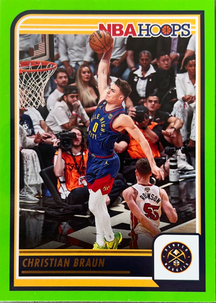 Christian Braun #154 Denver Nuggets Green Parallel | 2023-24 NBA Hoops