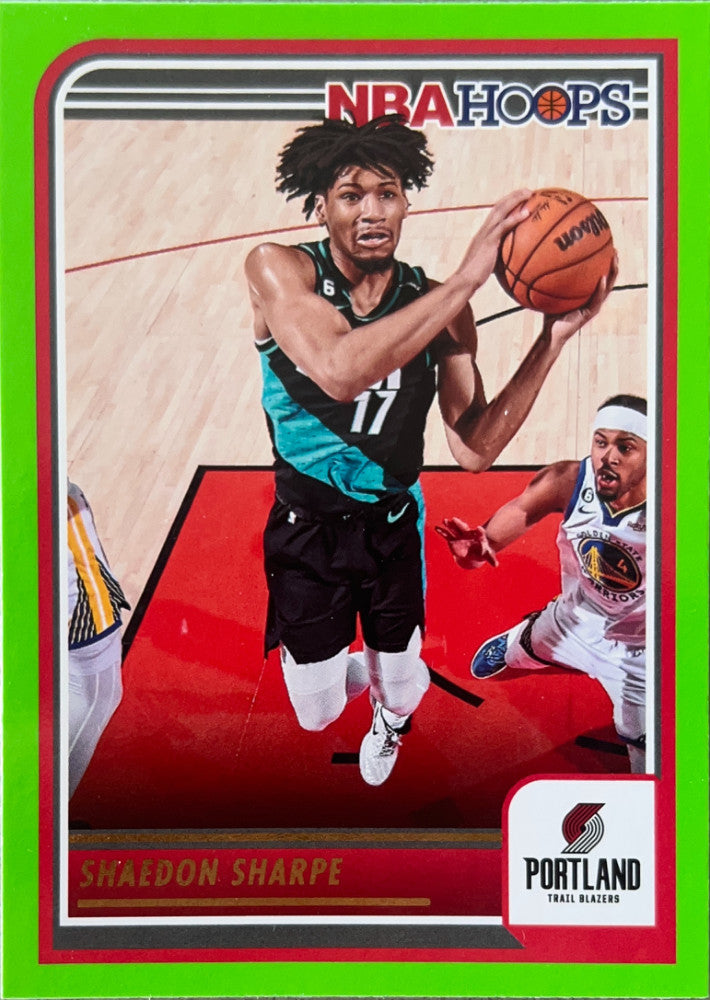 Shaedon Sharpe #166 Portland Trail Blazers Green Parallel | 2023-24 NBA Hoops