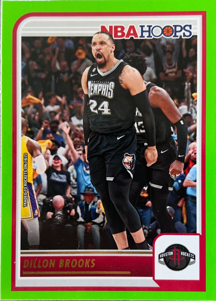 Dillon Brooks #187 Houston Rockets Green Parallel | 2023-24 NBA Hoops