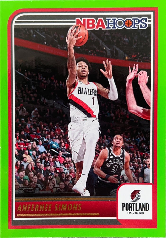 Anfernee Simons #139 Portland Trail Blazers Green Parallel | 2023-24 NBA Hoops
