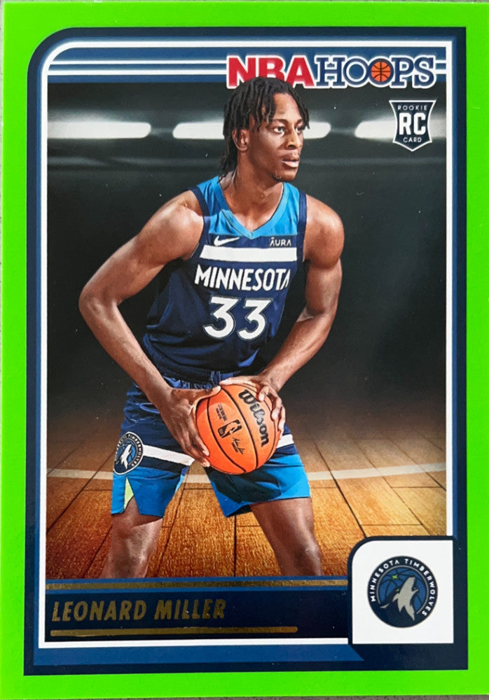 Leonard Miller #237 Minnesota Timberwolves Green Parallel | 2023-24 NBA Hoops