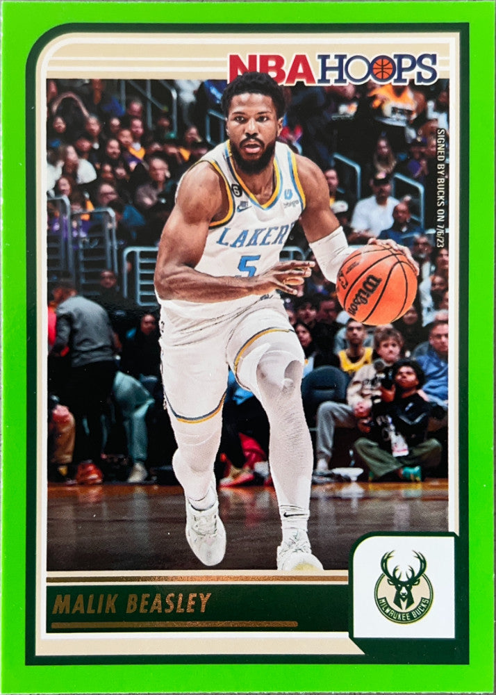 Malik Beasley #209 Milwaukee Bucks Green Parallel | 2023-24 NBA Hoops