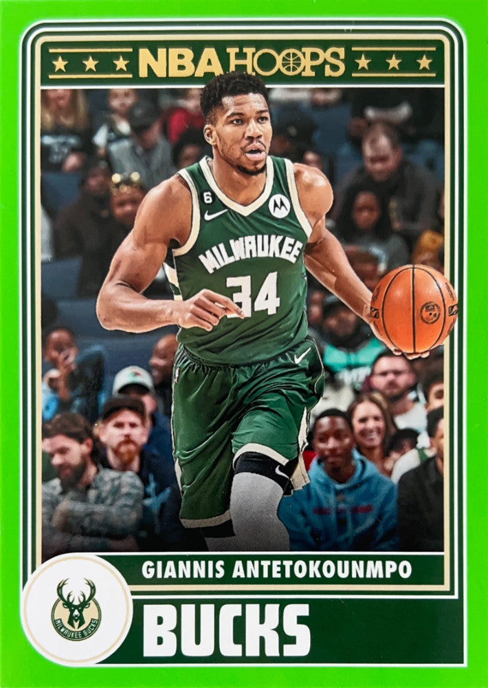 Giannis Antetokounmpo #285 Milwaukee Bucks Green Parallel | 2023-24 NBA Hoops