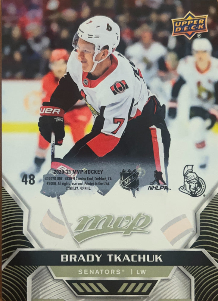 Brady Tkachuk #48 Ottawa Senators | 2020-21 Upper Deck MVP Puzzle Backs (front)