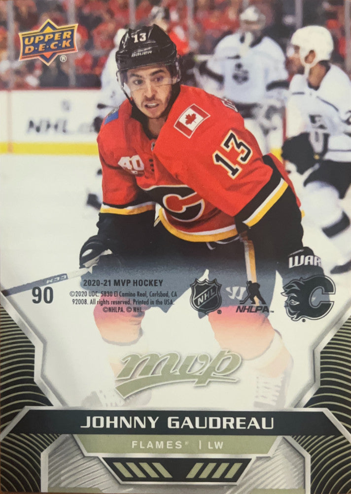 Johnny Gaudreau #90 Calgary Flames | 2020-21 Upper Deck MVP Puzzle Backs (front)