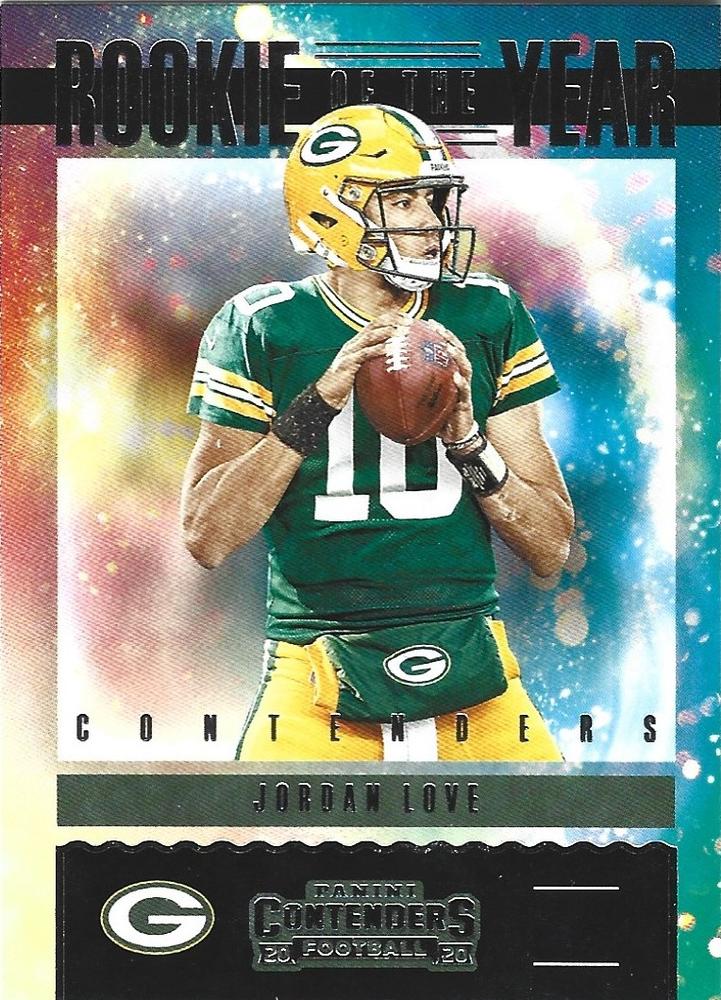 Jordan Love #RY-JLO | 2020 Panini Contenders Rookie of the Year Contenders |  | NFL Football