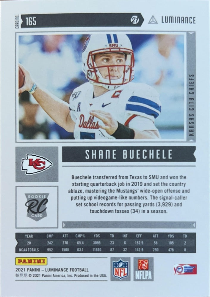 Shane Buechele #165 | 2021 Panini Luminance (back)