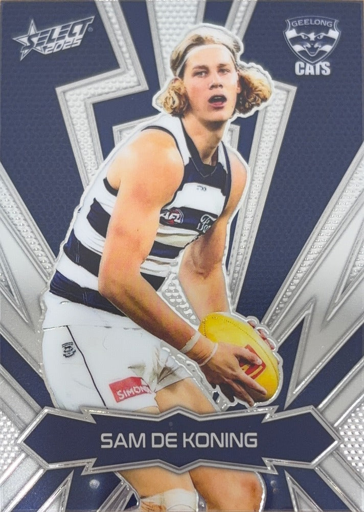 Sam De Koning #LT77 | 2025 Select AFL Footy Stars Luminous Thunderbolt (front)