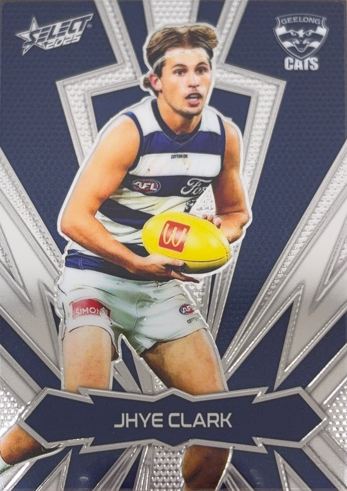 Jhye Clark #LT75 Geelong Cats | 2025 Select AFL Footy Stars Luminous Thunderbolt (front)