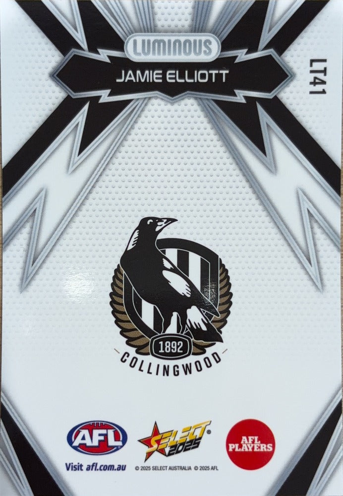 Jamie Elliott #LT41 | 2025 Select AFL Footy Stars Luminous Thunderbolt (back)