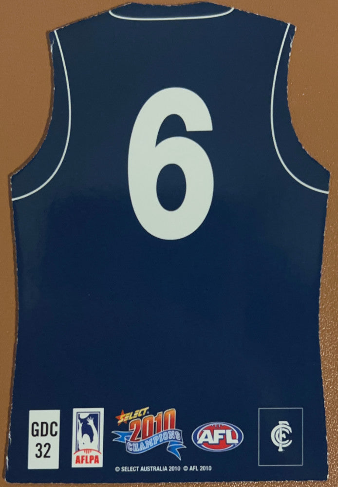 Kade Simpson #GDC32 Carlton Blues | 2010 Select AFL Champions - Holographic Guernseys (back)
