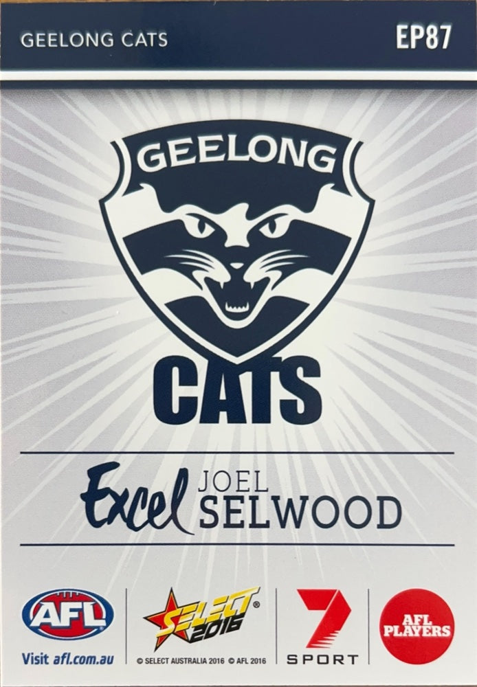 Joel Selwood #EP87 Geelong Cats | 2016 Select Footy Stars Excel (back)