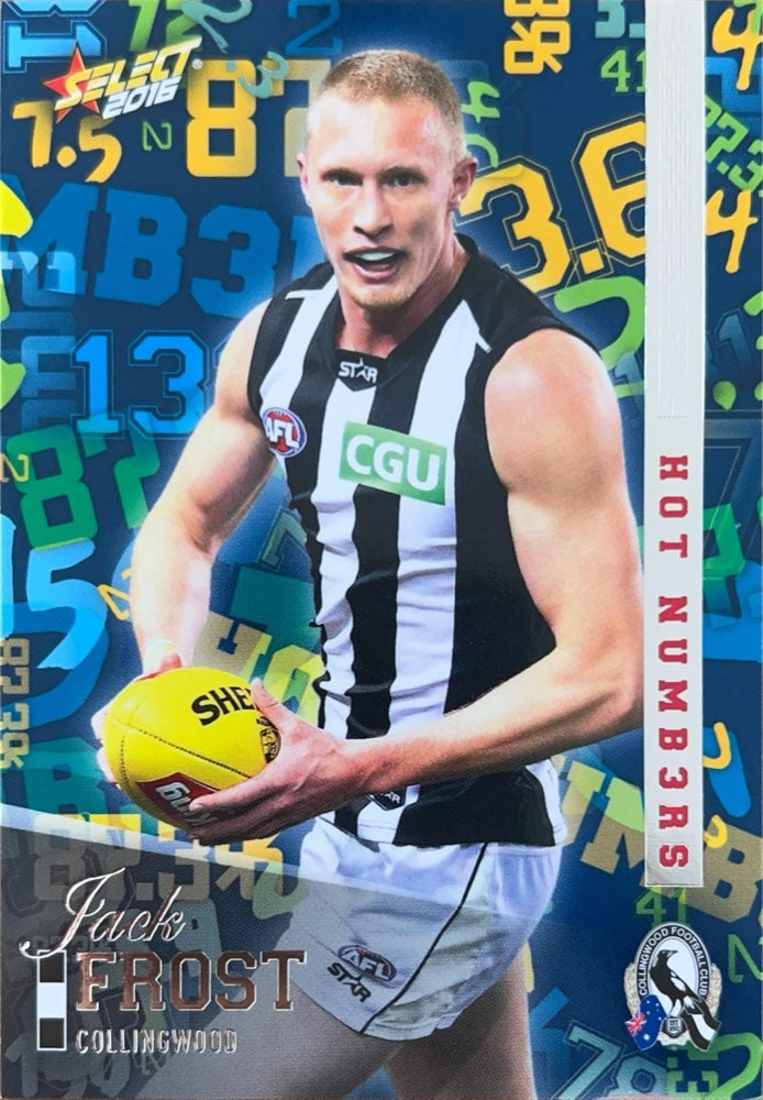 Jack Frost #HN27 Collingwood Magpies | 2016 Select Footy Stars Hot Numbers (front)