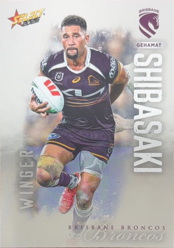 Gehamat Shibasaki #9 Brisbane Broncos | 2026 Select NRL League Heroes Silver (front)