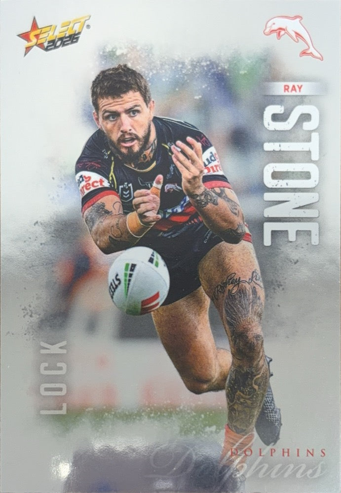 Ray Stone #64 Dolphins | 2026 Select NRL League Heroes Silver (front)