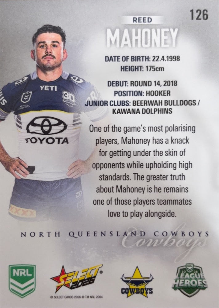 Reed Mahoney #126 | 2026 Select NRL League Heroes Silver (back)
