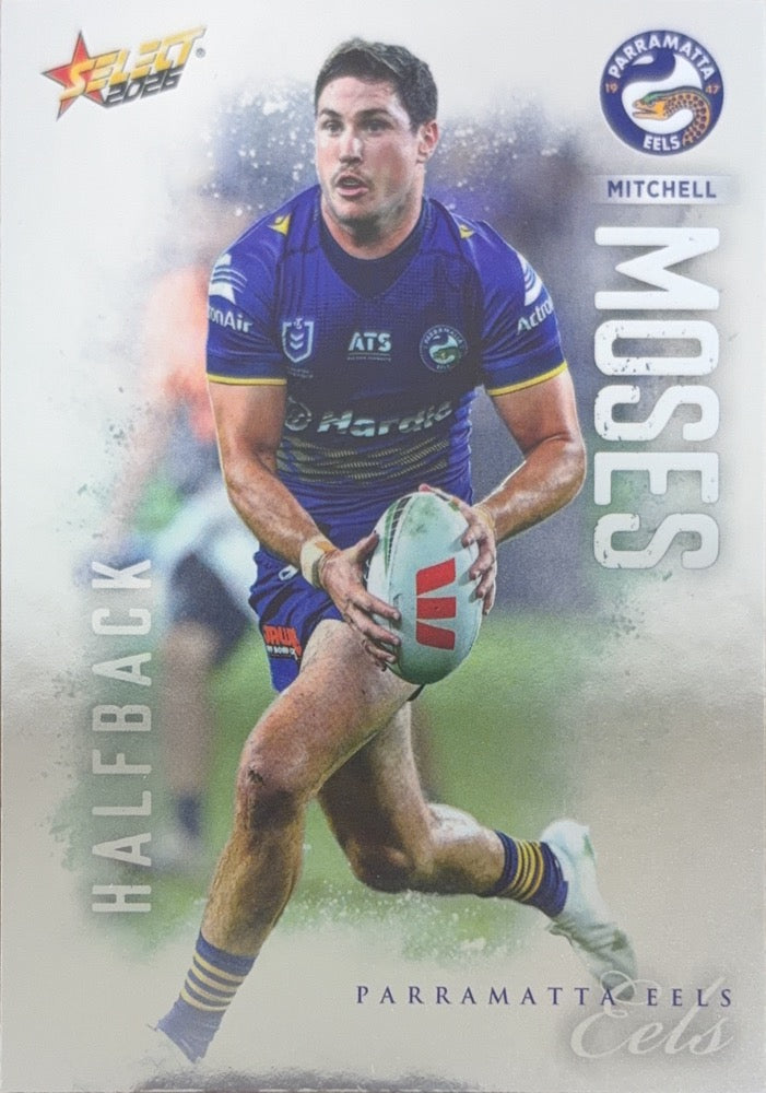 Mitchell Moses #137 Parramatta Eels | 2026 Select NRL League Heroes Silver (front)