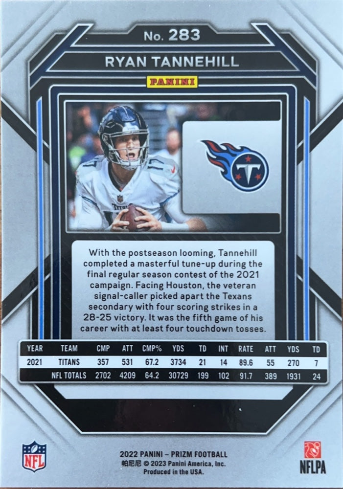 Ryan Tannehill #283 Tennessee Titans | 2022 Panini Prizm | NFL Football (back)