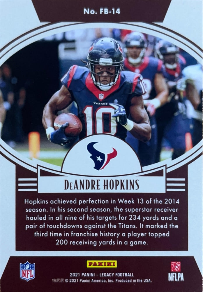 DeAndre Hopkins #FB-14 | 2021 Panini Legacy Flashback (back)