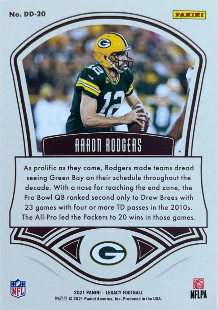 Aaron Rodgers #DD-20 | 2021 Panini Legacy Decade of Dominance (back)